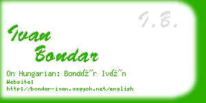 ivan bondar business card